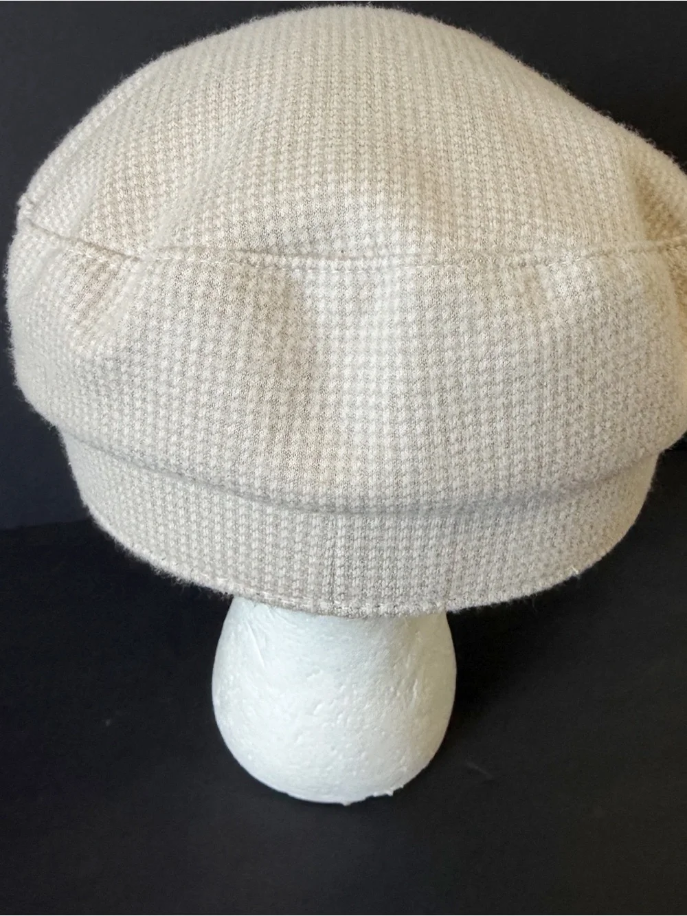 Steve Madden Vintage Y2K Houndstooth Tan Cream Newsboy Cap Hat Chain Biker